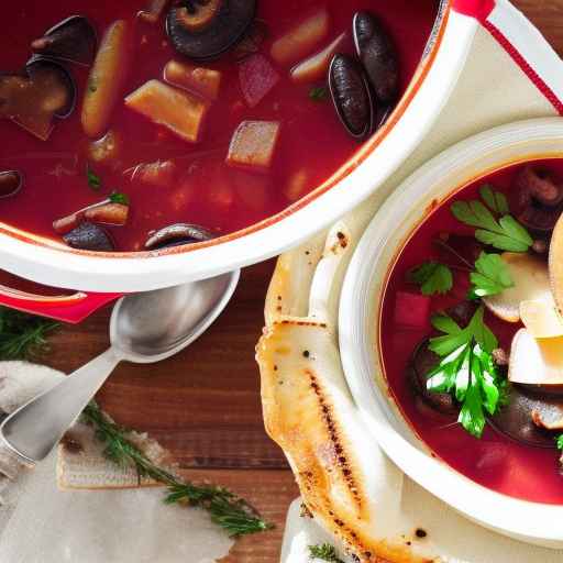 Ukrainian Christmas Borscht with Mushrooms and Beans