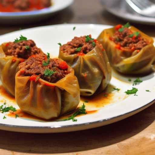 Ukrainian Stuffed Cabbage Rolls with Lamb and Rice