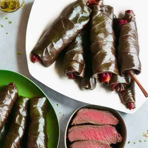 Ukrainian Stuffed Grape Leaves with Beef and Buckwheat