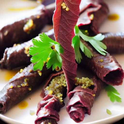 Ukrainian Stuffed Grape Leaves with Beef and Millet