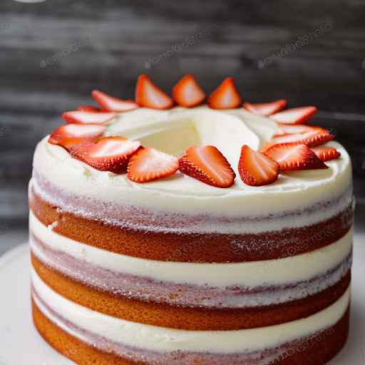 Vanilla Cake with Strawberry Filling