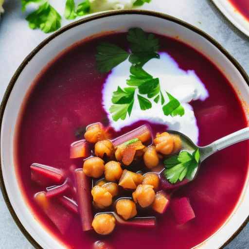 Vegan Borscht with Chickpeas and Coconut Milk