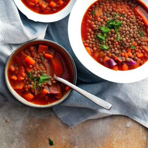 Vegan Borscht with Lentils and Carrots