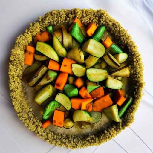 Vegan Kubdari with Mixed Vegetables and Spiced Crust