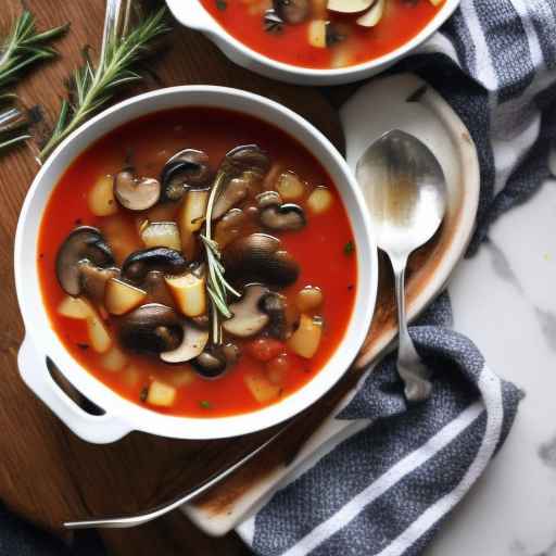 Vegan Mushroom and Potato Borscht with Rosemary and Thyme