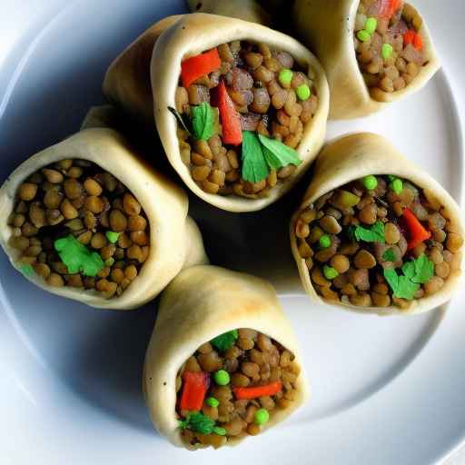 Vegan Stuffed Rolls with Lentils and Rice