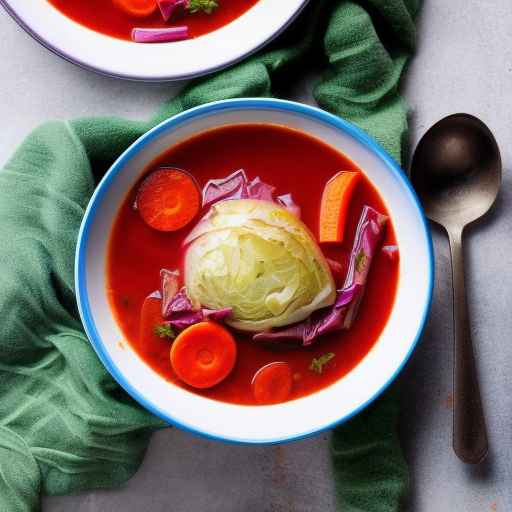 Vegetarian Borscht with Cabbage and Carrots