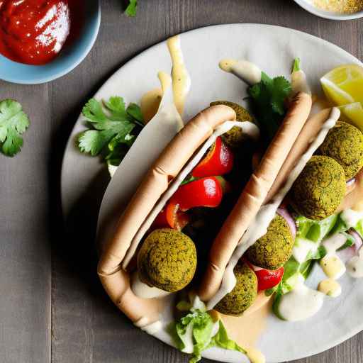 Vegetarian Falafel Gyros with Tahini Dressing