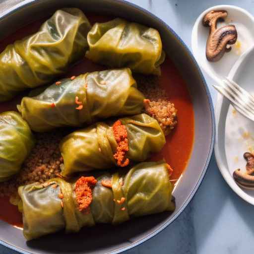 Vegetarian Stuffed Cabbage Rolls with Millet and Mushrooms