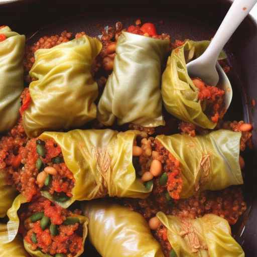 Vegetarian Stuffed Cabbage Rolls with Quinoa and Beans