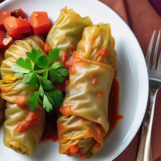 Vegetarian Stuffed Cabbage Rolls with Quinoa and Vegetables