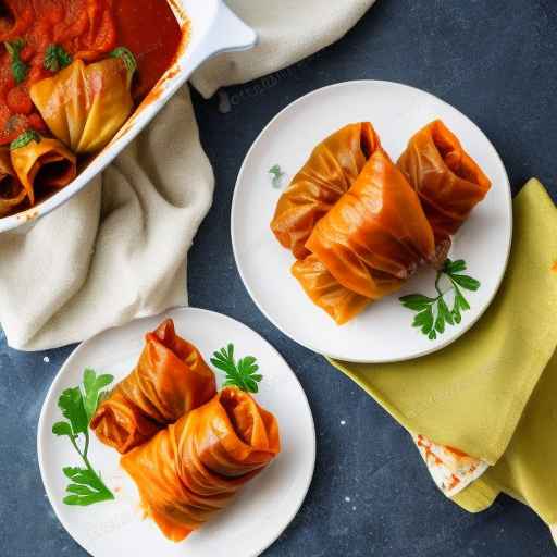 Vegetarian Stuffed Cabbage Rolls with Rice and Vegetables