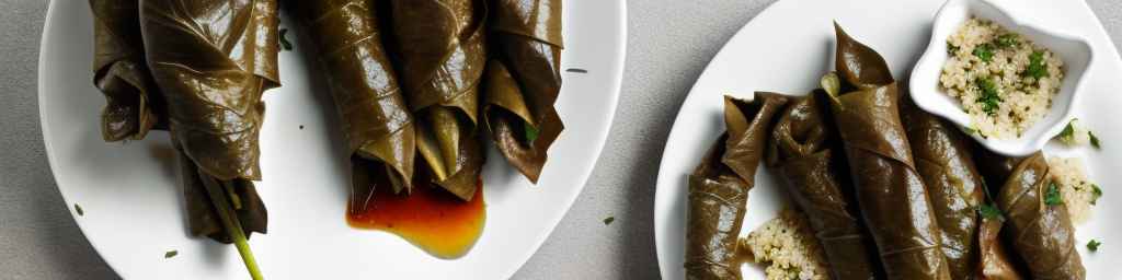 Vegetarian Stuffed Grape Leaves with Millet and Mushrooms