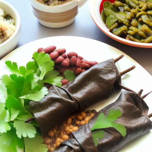 Vegetarian Stuffed Grape Leaves with Quinoa and Beans