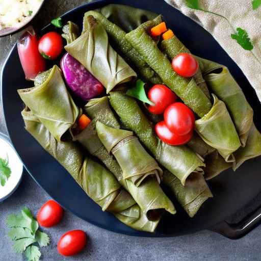 Vegetarian Stuffed Grape Leaves with Quinoa and Vegetables