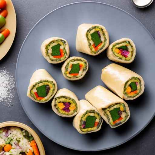 Vegetarian Stuffed Rolls with Rice and Vegetables