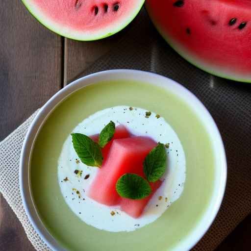 Watermelon and feta chilled soup