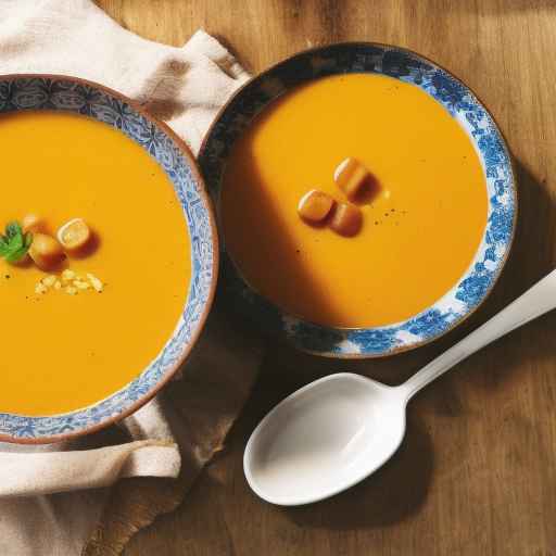 Yellow tomato soup with corn