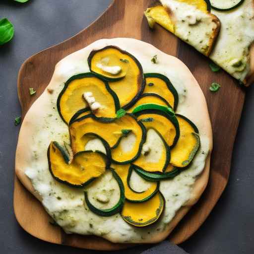 Zucchini and Squash Pizza with Pesto and Mozzarella